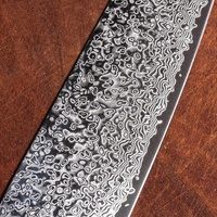 Produits de vente chauds USA Couteau de cuisine Manche en bois Acier damas Kukri avec boîte