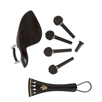 High Quality Ebony Material High Grade Violin Fittings with Chinrest Tailpiece Pegs String Assemblies Violin Accessories