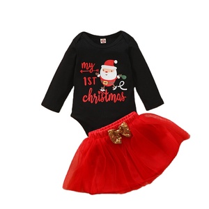 Vestidos para Recién Nacidas, Ropa para Niñas, Ropa Navideña, Conjuntos de Vestidos de Santa Claus para Bebés, Proveedor Chino para Regalos - Product Image 1