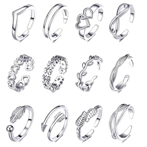 Beach Stainless Steel Toe <strong>Ring</strong> with Adjustable Tail, Heart Star and <strong>Moon</strong> Opening, a Personalized and High-end Accessory N95076 - Product Image 1