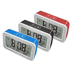 Amazon 2019 Rot Schwarz Blau Zeit Datum Wochentag Temperatur Platz USB LCD Smart Digital Kalender Uhr mit 2 Alarm Einstellungen