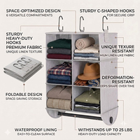 Organizador de Ropa para Apartamento, Armario Colgante, Ganchos para Zapatos y Bolsos, Diseño Plegable Multifuncional para Sala de Estar
