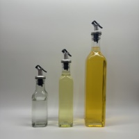 Écologique 180ml 250ml 500ml 750ml Vide Clair Carré Cuisine Cuisson Huile de Sésame Verre Condiment avec Distributeur Bec Verseur