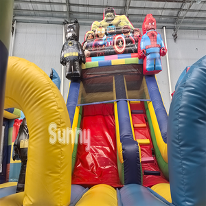 Château gonflable <span class=keywords><strong>Spiderman</strong></span> avec toboggan, combo gonflable super-héros, château gonflable unisexe avec toboggan, structure gonflable Moonwalk - Product Image 6