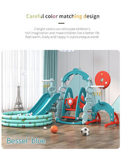 ชุดเครื่องเล่นสนามเด็กเล่นในร่มแบบผสมผสาน ผลิตจากพลาสติก HDPE พร้อมสไลเดอร์และชุดชิงช้า พร้อมสระลูกบอล สำหรับห้างสรรพสินค้า - Product Image 4