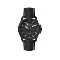 Montre en cuir Titan avec boîtier à vis décoratif et mouvement Seiko