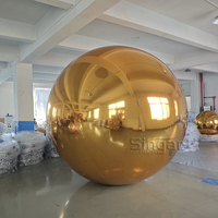 Boule de miroir gonflable géante suspendue dorée, boule de miroir en pvc brillant, boule de disco gonflable pour les événements