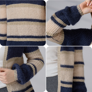 Cardigan en laine mohair personnalisé avec logo OEM ODM, à manches longues, coupe ample, pour femmes - Product Image 3