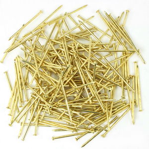 Copper-plated Iron Smooth Shank Round Head Sharp Point Finishing <b>Nail</b> 1.5x35mm for Picture Frame Furniture - Product Image 1