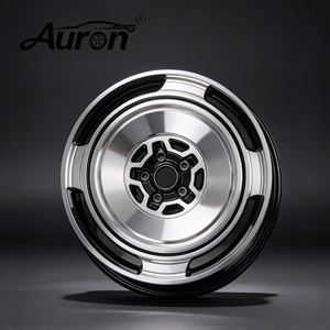 Rueda de Aleación de Aluminio Auron 5.25x17, Negro Brillante con Radios Rojos, Fundida en una Sola Pieza para Automóviles de Pasajeros, Venta al Por Mayor, Nueva - Product Image 2