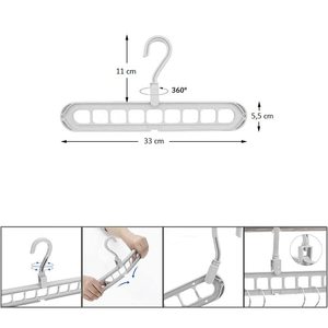 Appendiabiti in plastica 33x5,5 cm bianchi, confezione da 6 con gancio girevole per l'organizzazione e la conservazione dei vestiti - Product Image 3