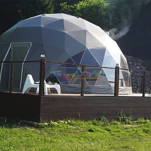 Dôme géodésique de glamping tente de camping transparente en verre dôme demi-sphère préfabriqué dôme géodésique en pvc tentes pour le camping - Product Image 2