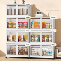 Salon bureau classeur garde-manger chaussure outil livre en plastique boîte de rangement mobile bacs prix armoire organisateur étagère avec porte