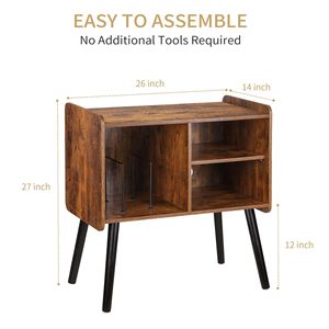 Phòng ngủ phòng khách lớn Vinyl Máy nghe nhạc bàn xoay đứng holdstorage cabinettable với gỗ sồi chân - Product Image 3