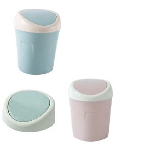 Mini pattumiera multiuso da scrivania da cucina piccolo organizzatore bidone della spazzatura con coperchio a battente o vanità da bagno per ufficio - Product Image 1