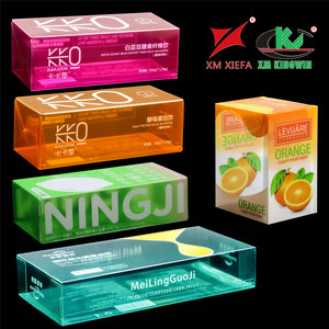 RPet nhựa màu in handmade gấp Hộp Tùy chỉnh in Snap gấp hiển thị hộp nhựa trong suốt gấp hộp - Product Image 1