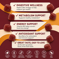 Gummies au vinaigre de cidre naturel enrichies en Açaï et en Vitamine B12 – Complément quotidien pour la santé intestinale et un métabolisme équilibré