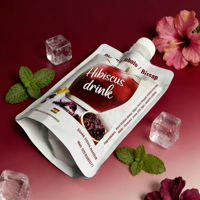 Pochette souple personnalisée avec bec verseur pour boissons froides, jus de plantes et autres boissons