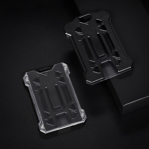 Porte-cartes d'identité noir ajouré givré, porte-cartes diamant, porte-cartes de marque, best-seller transfrontalier, en stock. - Product Image 4