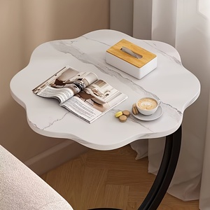 1pc Double-Layer Flower-Shaped Side <strong>Table</strong> Classic Style Metal <strong>Bedside</strong> <strong>Table</strong> With Storage Rack <strong>Round</strong> Tabletops - Product Image 6
