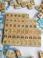 Ukiran Kayu Mahjong Amerika Kustom dengan Motif Panda, Bunga, Angin, dan Joker untuk Grosir, Hadiah, Butik, dan Eceran