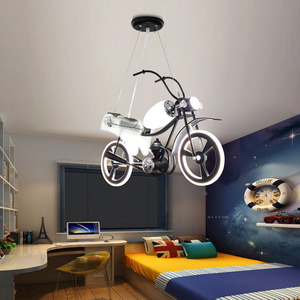 Lustre pour <span class=keywords><strong>chambre</strong></span> d'enfants lustre de vélo led moderne pour enfants garçon fille <span class=keywords><strong>chambre</strong></span> décor à la maison eyeshield cartoon inspiré lumière - Product Image 2