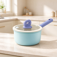 Casserole en céramique premium avec revêtement émaillé, pot de cuisson pour aliments pour bébés, pot à soupe individuel, compatible avec toutes les plaques de cuisson