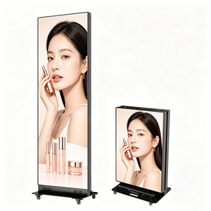 จอแสดงผล LED แบบพับได้ GOB ประหยัดพื้นที่ พร้อมกล่องสำหรับขนส่ง เหมาะสำหรับการโฆษณาแบบตั้งพื้นแบบพกพาสำหรับงานแสดงสินค้าในห้างสรรพสินค้าและงานต้อนรับ - Product Image 1