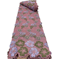 Dernière Nouveauté : Dentelle Suisse en Voile de Coton Brodé de Fleurs 3D avec Pierres sur Fond Noir pour Robe Africaine Femme Tendance