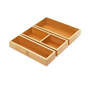 Boîte de rangement en bois de bambou, organisateur de tiroir en bambou personnalisé