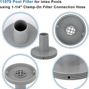 Connecteur de filtre 11070, pièce de rechange pour piscine hors sol Intex, sortie de vidange, entrée d'eau, matériau ABS gris - Product Image 3