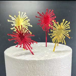 5PCS <span class=keywords><strong>Hello</strong></span> 2027 Firework Happy New Year Cake Toppers Acrylic Cake Decor Gold Happy New Year Cupcake Toppers Decor for Home Party - Product Image 6
