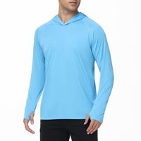 Chaqueta de Poliéster Transpirable de Secado Rápido con Protección UV UPF50 Plus para Hombre, con Capucha, para Senderismo y Actividades al Aire Libre, con Logotipo Personalizado OEM al por Mayor