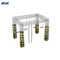 Parcours Ninja pour Adultes et Enfants, Style Américain Fec, Mur Incurvé Interactif, Trampoline, Filet de Corde Premium en Gros