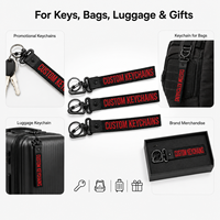 Porte-clés personnalisés OEM brodés, porte-clés de voiture, vente en gros d'usine, porte-clés en tissu de créateur avec emballage pour sacs et sacs à dos