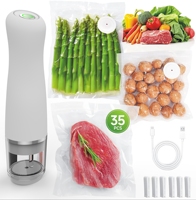 Machine de mise sous vide alimentaire portable rechargeable, fonctionnement à un bouton, design compact, aspiration puissante pour la maison