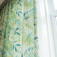 Tela de Cortina Estampada 100% Poliéster, Diseño de Hojas de Palma Tropical, Tela para Cortinas al por Mayor para Sala de Estar