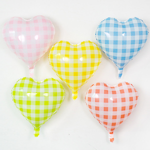 18 pouces en forme de coeur grille aluminium <span class=keywords><strong>film</strong></span> ballons mariage anniversaire photographie fête décoration Plaid amour feuille ballons - Product Image 1