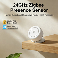Sensor de Presencia Humana Zigbee, Detector de Movimiento por Radar de Onda Milimétrica de 24G, Sensor de Luminosidad, Temperatura y Humedad para Tuya Home Assistant Zigbee2MQTT