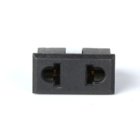 Conector de Alimentación Universal de Latón de 2 Polos IEC, 10A, Terminal de Soldadura, Material Cobre/Nylon, 2 Tomas de Corriente Alterna, Enchufe LZ-F-M5 250V CN