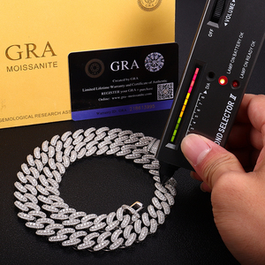 Tùy Chỉnh Vvs Moissanite Cuba Liên Kết Vòng Cổ Iced out Hip Hop Phong Cách Vàng Trắng 925 Bạc Cuba Chuỗi Người Đàn Ông Tốt Đồ Trang Sức - Product Image 4