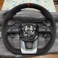 Volant sport en cuir et fibre de carbone, vente en gros d'usine, pour Audi A3 A4 A5 A6 A7 A8 B8 B9 C7 C8 C9