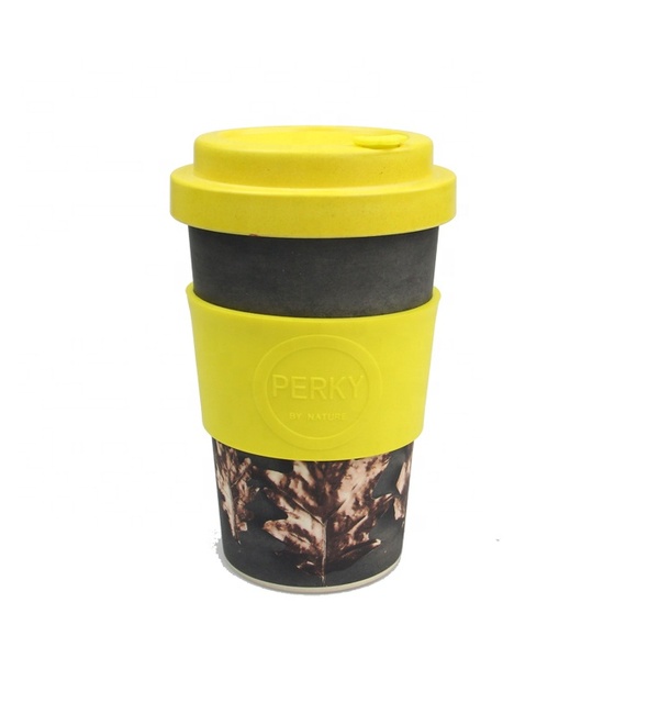 Hot Sale New Product 10oz 100% Biodegradable Organic Eco-friendly Custom Colorful  Bamboo Coffee Cup