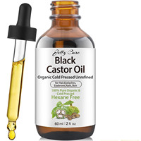 OEM/ODM minyak esensial alami Label pribadi 60ml minyak jarak hitam untuk pertumbuhan rambut dan Perawatan Kulit Wajah produk minyak jarak