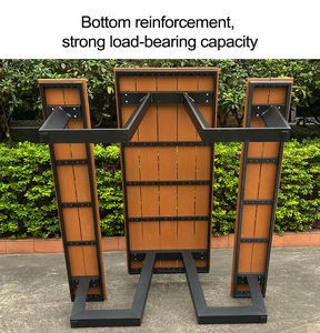 Usine en stock vente en gros bon marché commercial WPC lavable en métal cadre extérieur table à manger banc ensemble pour patio jardin parc - Product Image 5