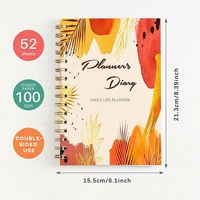 Planificateur budgétaire floral non daté avec suivi des dépenses et des dettes, journal de gestion des finances 100GSM à spirale, organisateur de factures