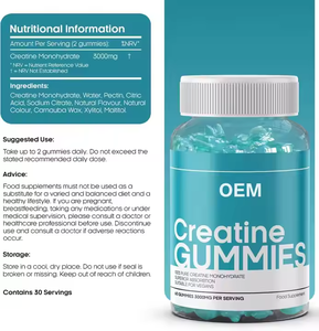 Integratori in Gommose di Creatina Monoidrato Senza Zucchero Vegani 3000mg Pre-Allenamento Energizzanti Aromatizzati Etichetta Privata OEM all'Ingrosso - Product Image 4