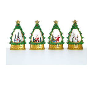 Nouvelle décoration de table d'arbre de Noë<span class=keywords><strong>l</strong></span> illuminée intérieure peinte par neige, cadeau, boîte à musique - Product Image 5