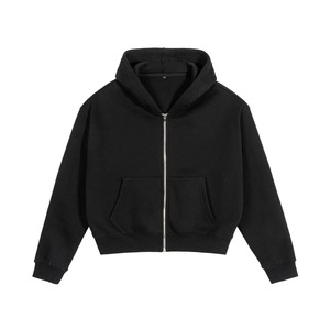 Sudadera con Capucha de Color Sólido Más Vendida del Fabricante, 400 Gsm, 100% Algodón, Sudadera Corta para Hombre, Estilo Urbano, Hombros Caídos - Product Image 1