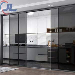 <span class=keywords><strong>Porta</strong></span> Automatica <span class=keywords><strong>a</strong></span> <span class=keywords><strong>Battente</strong></span> in Vetro con Design <span class=keywords><strong>a</strong></span> <span class=keywords><strong>Specchio</strong></span> Nero in Lega di Alluminio ad Alta Resistenza - Product Image 4